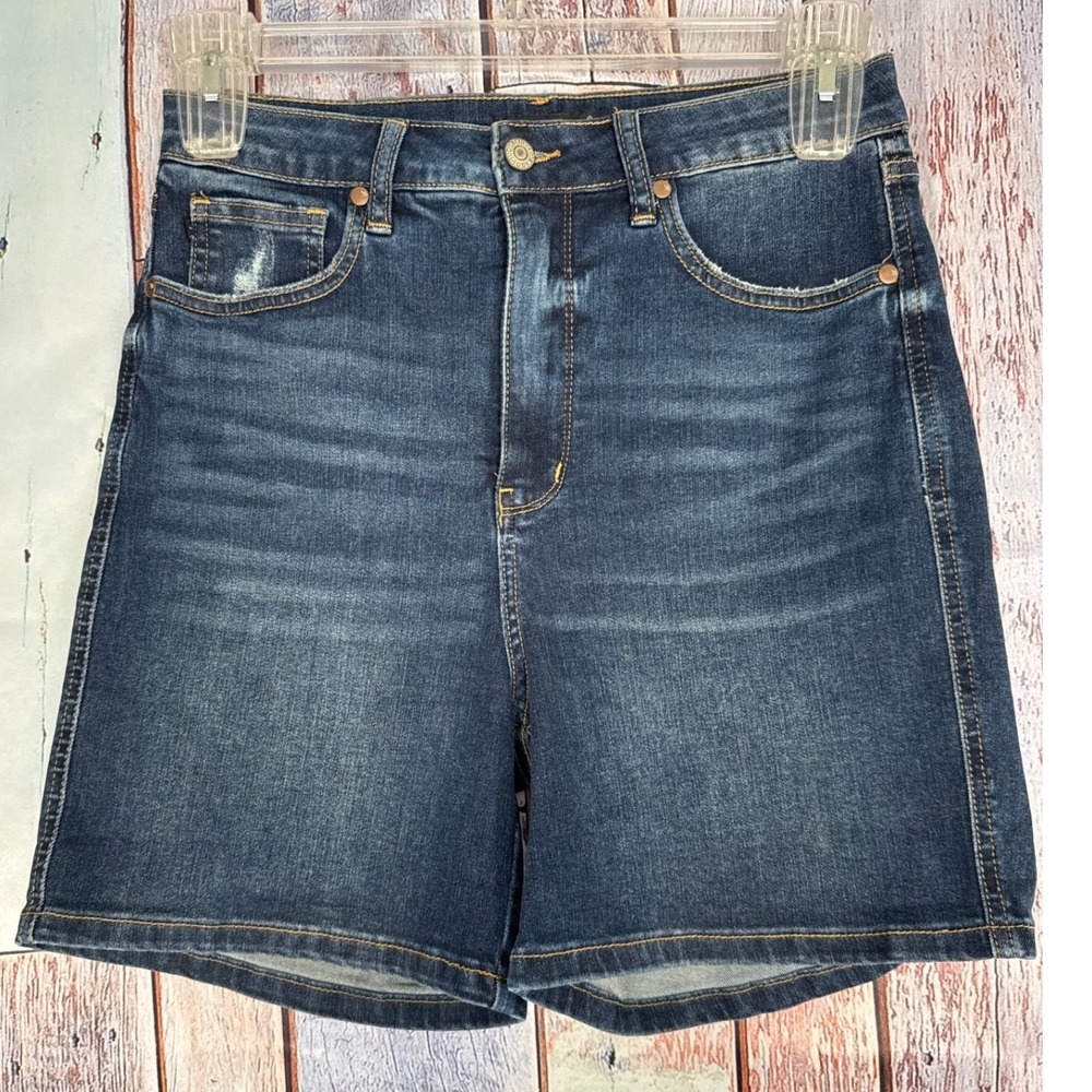 Judy Blue Dark Wash High Rise Denim Shorts Women Large